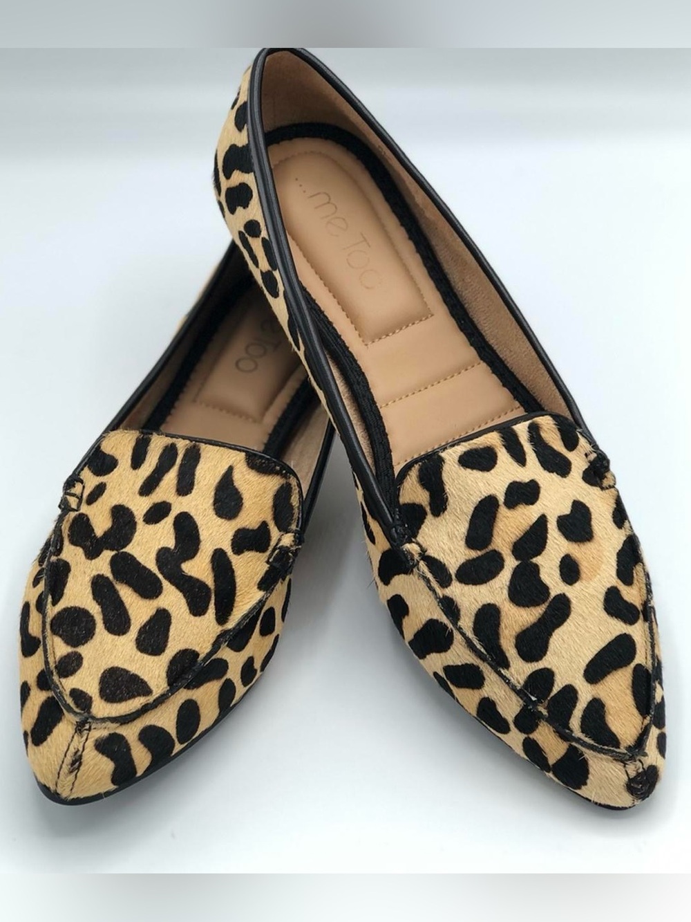 me too Leopard-Print Pointed Toe Flats